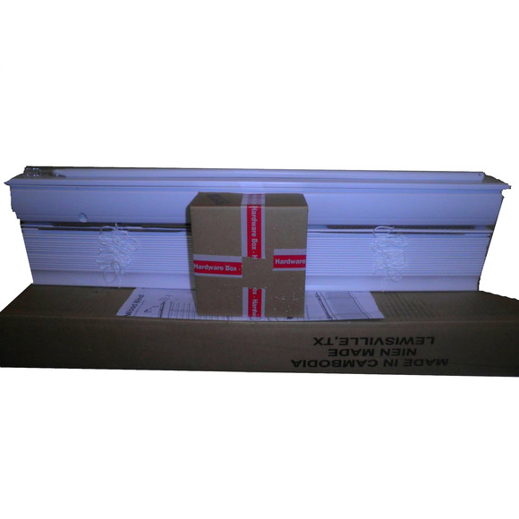 Custom White Cordless 2" Faux Wood Blinds, Room Darkening - 23"W x 36"L - Picture 4 of 9